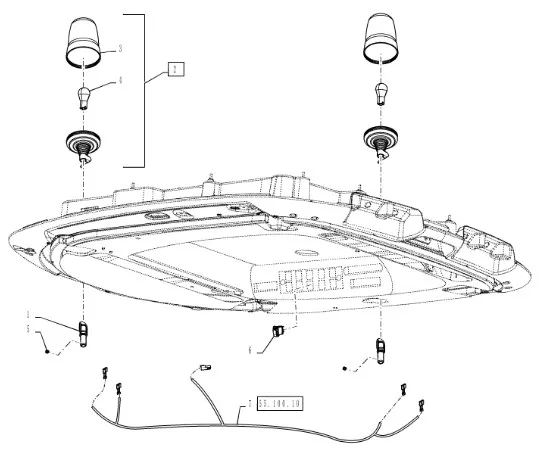 87414325 - Включатель маячка проблеск. на пан. приб. каб. TGT8./Mg., T9./St.